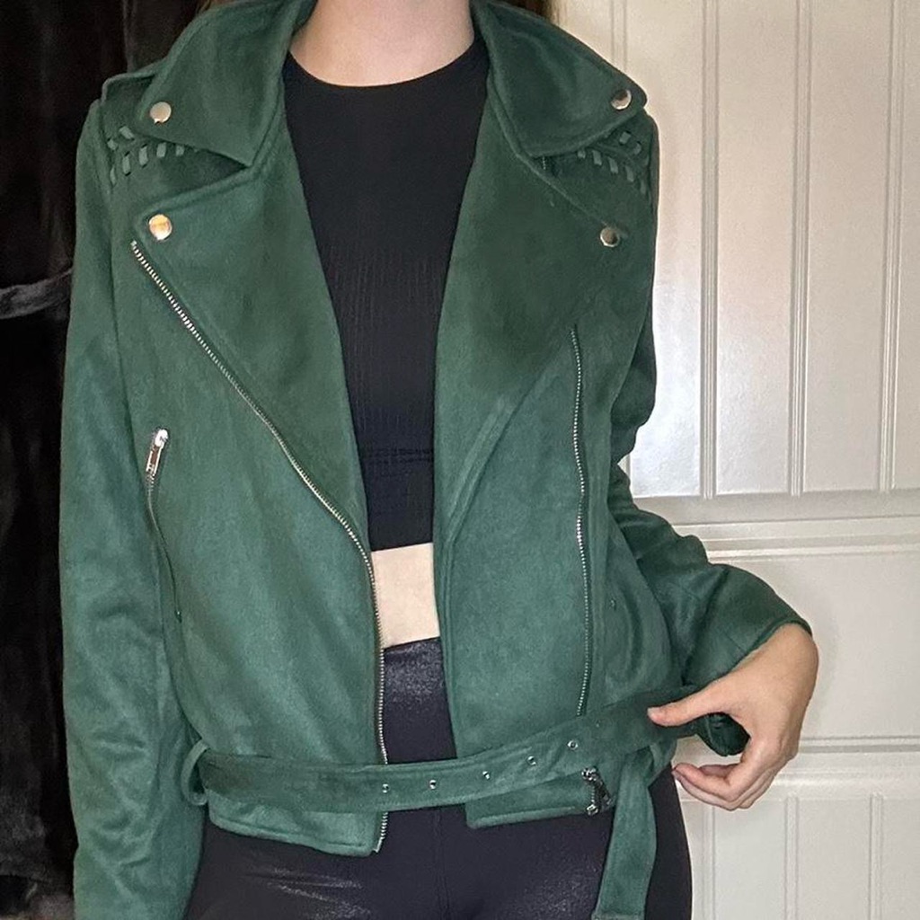 Emerald Green Womens Suede Jacket